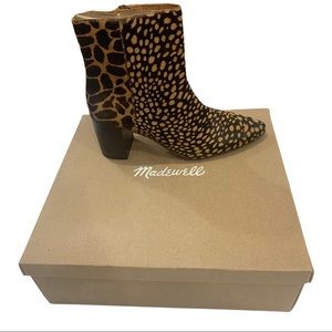 NWT Madewell Fiona toffee animal print booties